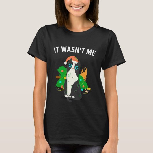 Kat Meme Kat Meowy Kerstboom Licht 1 T-shirt (Voorkant)