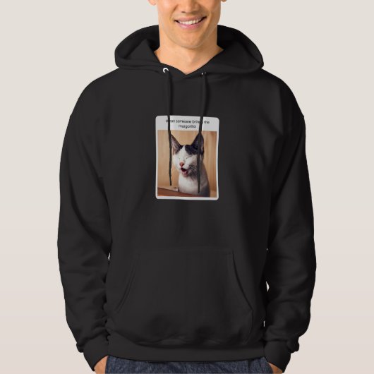 Kat Meme Margarita Drinker Alcohol Hoodie (Voorkant)