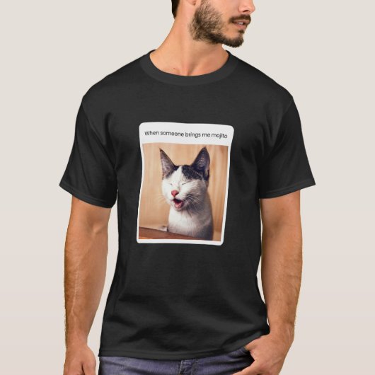Kat Meme Mojito Drinker Alcohol T-shirt (Voorkant)