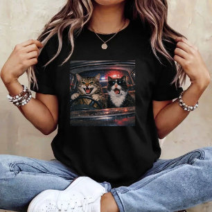 Kat Meme Rijdt Grappige Parodie Portret Grafisch T-shirt