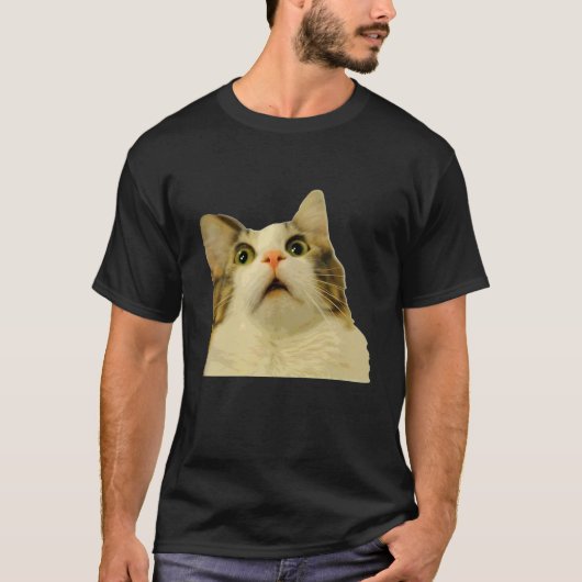 Kat Meme Schok Kat Gezicht Grappige Meme Kat Grapp T-shirt (Voorkant)