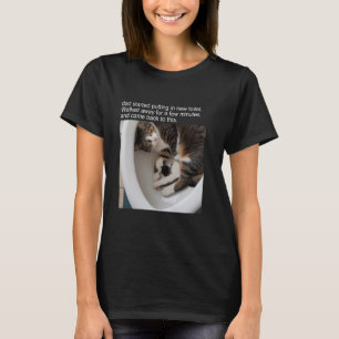 Kat Meme T-shirt Domme Kat Grappige Kitty Miauw Si