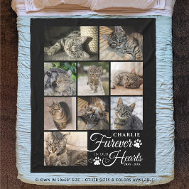 Kat Memorial FUREVER IN ONZE HARTS 9 Fotocollage Fleece Deken