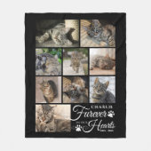 Kat Memorial FUREVER IN ONZE HARTS 9 Fotocollage Fleece Deken (Voorkant)