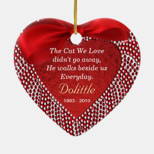 Kat Memorial Heart Shaped Ornament - CHRISTMAS (Achterkant)
