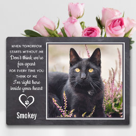 Kat Memorial Pet Loss Paw Print Heart Foto Fotoplaat