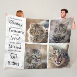 Kat Memorial Pet Loss Photo Collage Fleece Deken