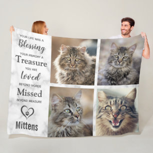 Kat Memorial Pet Loss Photo Collage Fleece Deken