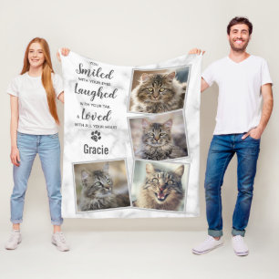 Kat Memorial Pet Loss Photo Collage Fleece Deken