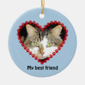 Kat memory pow print name foto keramisch ornament (Voorkant)