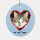 Kat memory pow print name foto keramisch ornament (Links)