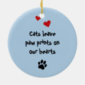 Kat memory pow print name foto keramisch ornament (Achterkant)