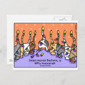 Kat Menorah, Prettige feestdagen! Feestdagenkaart (Voorkant / Achterkant)