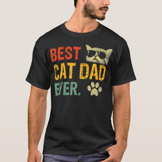 Kat Mens Beste Kat Vader Ooit Grappige Kat T-shirt (Voorkant)