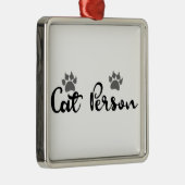 Kat Mens Typography Kunst Metalen Ornament (Rechts)