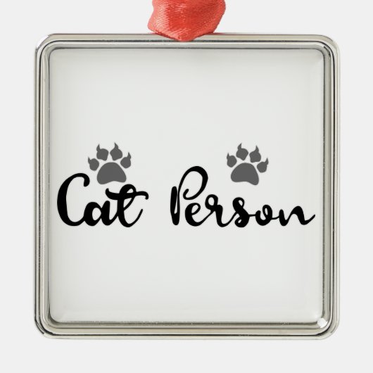 Kat Mens Typography Kunst Metalen Ornament (Voorkant)