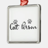 Kat Mens Typography Kunst Metalen Ornament (Links)
