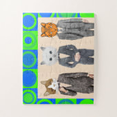 KAT-MENSEN DIE DE FUNNY JIGSAW PUZZLE KUNNEN AANGE LEGPUZZEL (Verticaal)