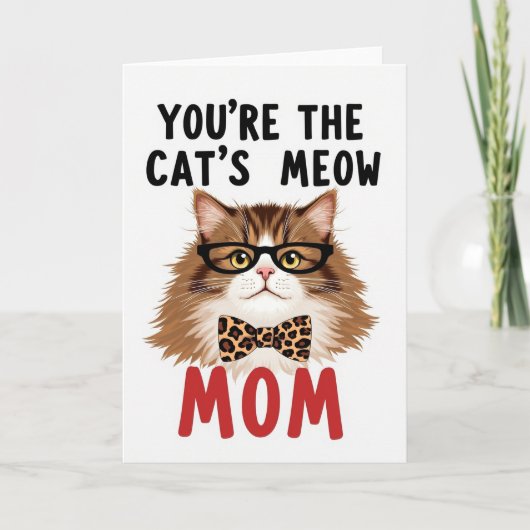 Kat Meow Moeder Illustratiekaart Kaart (Voorkant)