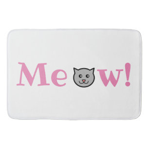 Kat Meow Pink Grey Animal Mat