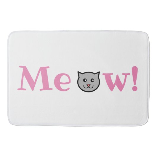 Kat Meow Pink Grey Animal Mat (Voorkant)