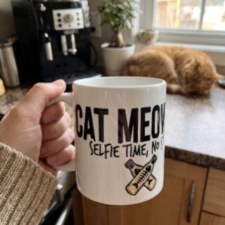 Kat Meowfia-tekstlogo - Grappige, stressvrije katt Koffiemok