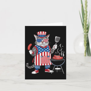 Kat Meowica 4 juli Kat Amerikaanse vlag Kat Maki Kaart