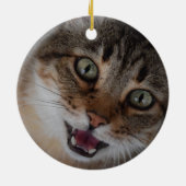 Kat MEOWY CHRISTMAS, met 2 bits, kersttang Keramisch Ornament (Achterkant)