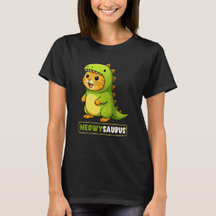 Kat Meowysaurus Dinosaur Kostuum Trex Moeder Vader T-shirt