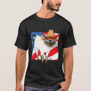 Kat merica 4 juli patriottisch Amerikaans T-shirt