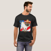 Kat merica 4 juli patriottisch Amerikaans T-shirt (Voorkant volledig)