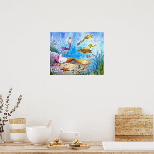 Kat mermaid 31 poster (Keuken)