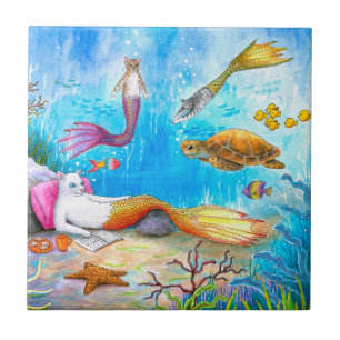 Kat mermaid 31 tegeltje