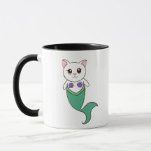 Kat Mermaid Purrmaid Kat Meow Coffee Mok