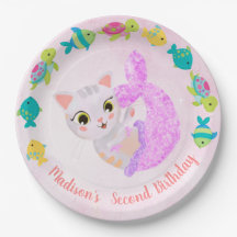 Kat Mermaid Purrmaids Birthday Bord