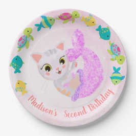 Kat Mermaid Purrmaids Birthday Bord
