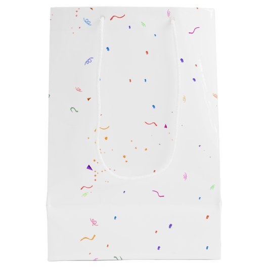 Kat met 100e Verjaardag Ballon Medium Gift Bag Cadeauzakje (Achterkant)