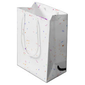 Kat met 80ste verjaardagsballon middelgrote cadeau medium cadeauzakje (Achterkant Gekanteld)