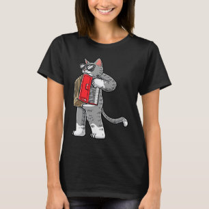 Kat Met Accordeon Accordionist Muzikant Accordeon T-shirt