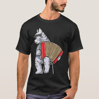 Kat Met Accordeon Instrument Accordionist Accordi T-shirt