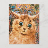 Kat met achtergrond achtergrond Louis Wain Briefkaart (Voorkant)