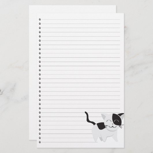 Kat met aderlating briefpapier (Voorkant / Achterkant)