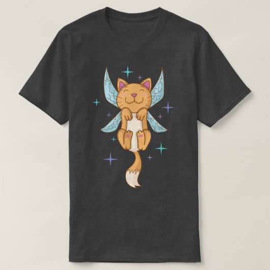 Kat met airy met vleugels t-shirt (Design voorkant)