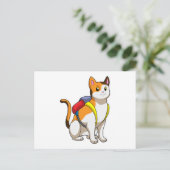 Kat met Aktetas Briefkaart (Staand voorkant)