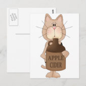 Kat met appelcider briefkaart (Voorkant / Achterkant)