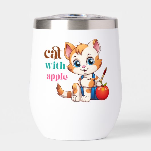 Kat met Apple-85242 (Voorkant)
