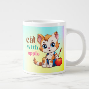 Kat met Apple-85242 Grote Koffiekop