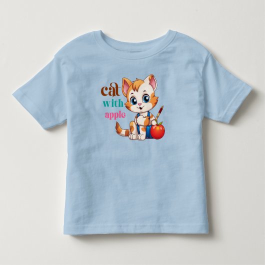 Kat met Apple-85242 Kinder Shirts (Voorkant)