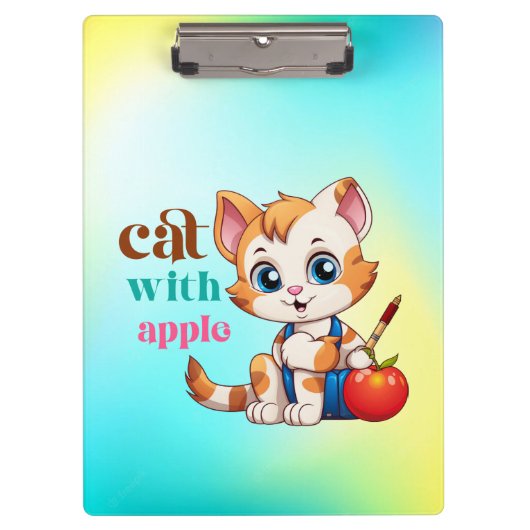 Kat met Apple-85242 Klembord (Voorkant)