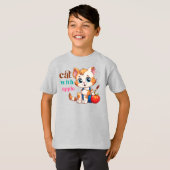Kat met Apple-85242 T-shirt (Voorkant volledig)